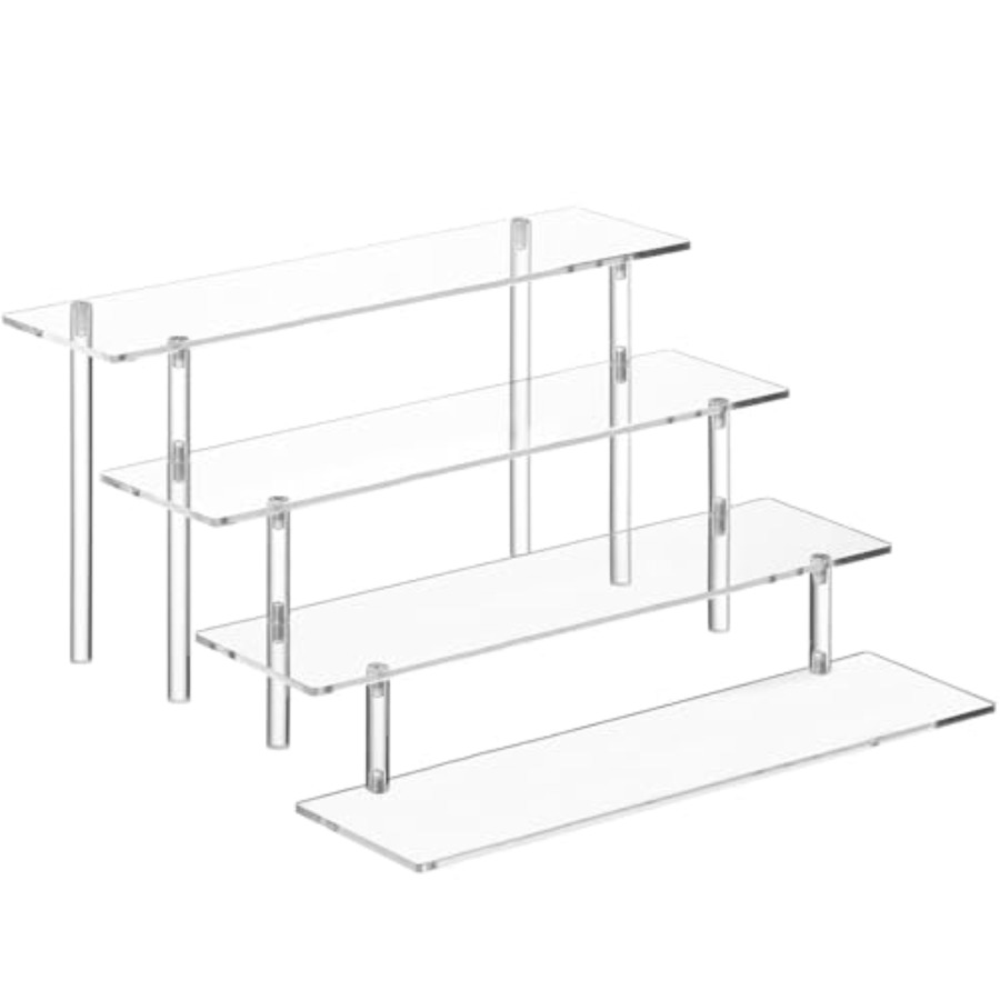 Display Risers Set - 4-ярусная акриловая подставка-органайзер для парфюмерии, прозрачные